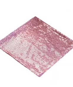 HIER_2210 20”x20” Pink Premium Sequin Cloth Dinner Napkin | Reusable Linen