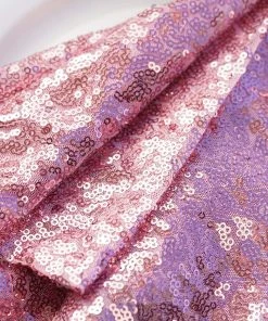 HIER_2210 20”x20” Pink Premium Sequin Cloth Dinner Napkin | Reusable Linen