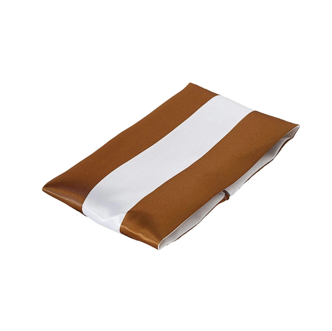 HIER_2210 5 Pack | Gold & White Striped Satin Cloth Dinner Napkins | 20"x20" 3 HIER_2210 5 Pack | Gold & White Striped Satin Cloth Dinner Napkins | 20"x20"