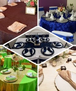 HIER_2210 5 Pack | Black Accordion Crinkle Taffeta Cloth Dinner Napkins | 20