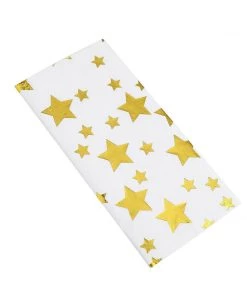 HIER_2210 20 Pack | 3 Ply Metallic Gold Stars Paper Dinner Napkins | Wedding Cocktail Napkins Linen Napkins