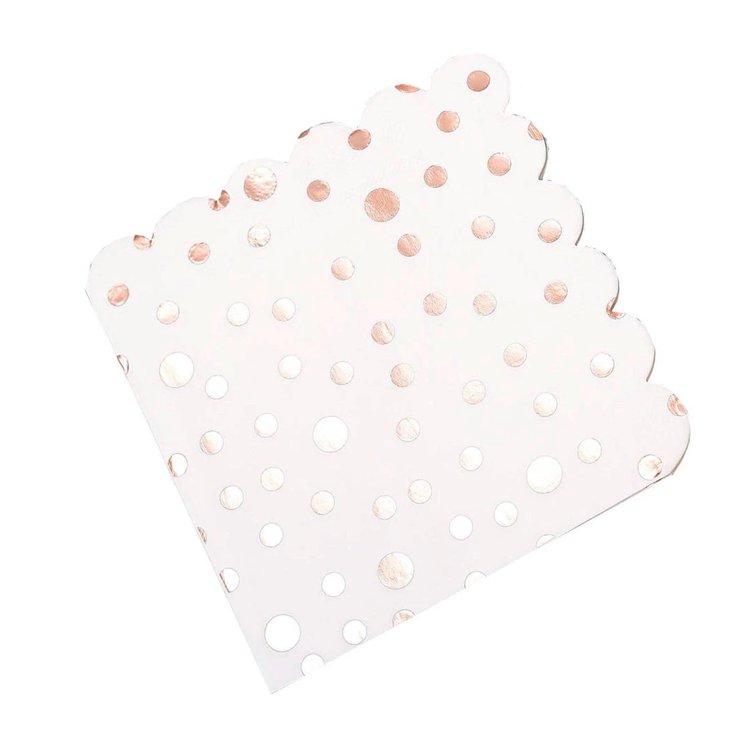 HIER_2210 20 Pack | 3 Ply Metallic Rose Gold Dotted Paper Dinner Napkins | Wedding Cocktail Napkins 14 HIER_2210 20 Pack | 3 Ply Metallic Rose Gold Dotted Paper Dinner Napkins | Wedding Cocktail Napkins
