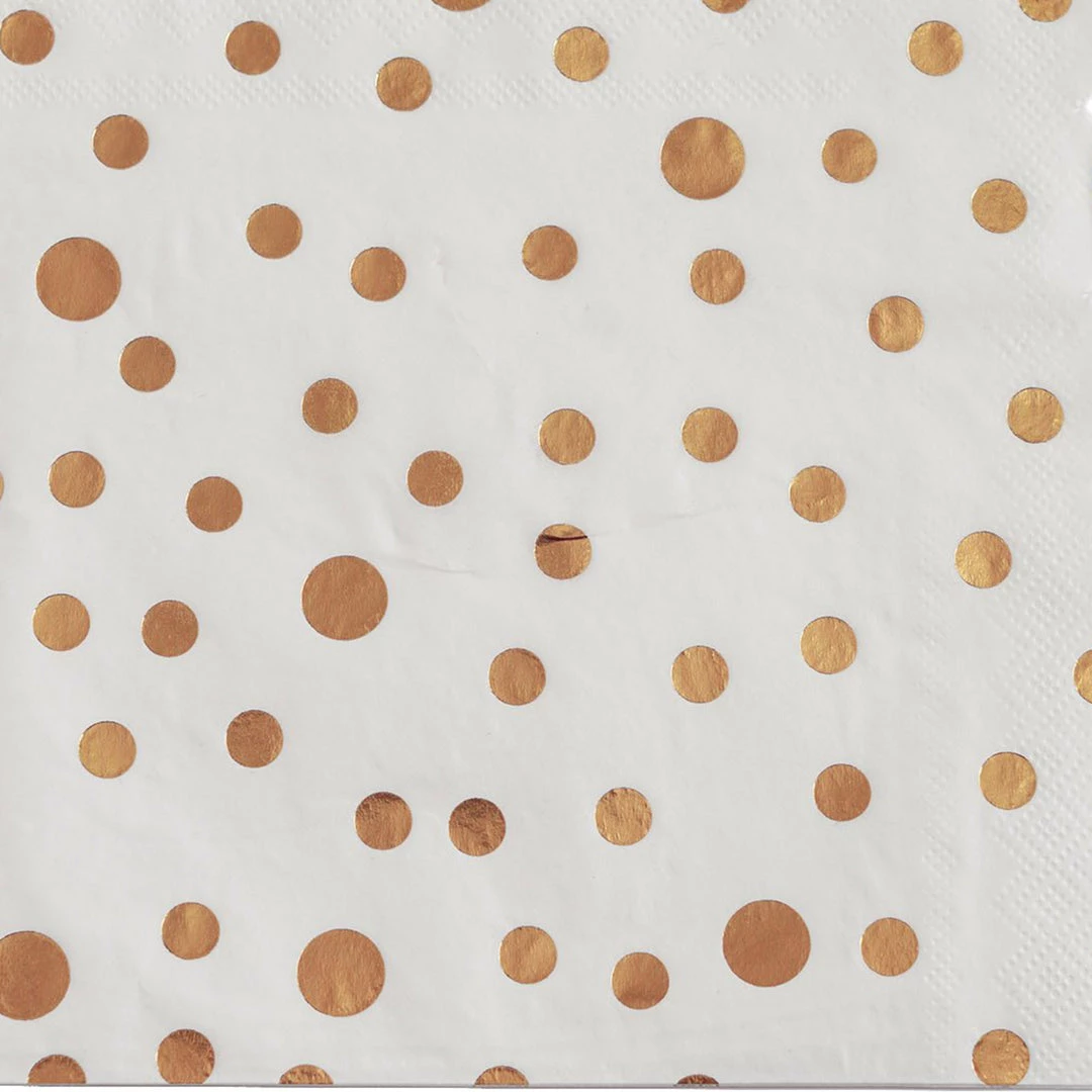 HIER_2210 20 Pack | 3 Ply Metallic Rose Gold Dotted Paper Dinner Napkins | Wedding Cocktail Napkins 13 HIER_2210 20 Pack | 3 Ply Metallic Rose Gold Dotted Paper Dinner Napkins | Wedding Cocktail Napkins