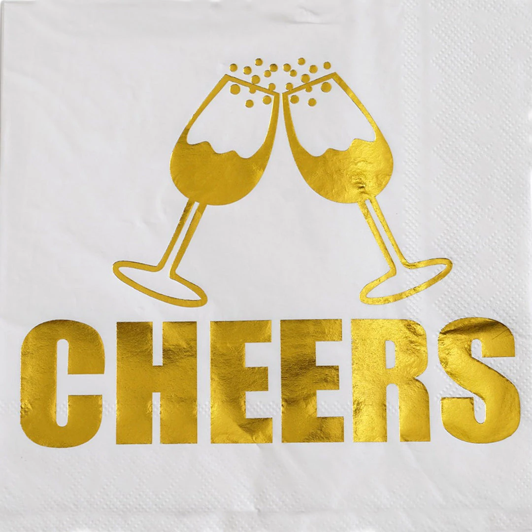 HIER_2210 20 Pack | 3 Ply Metallic Gold Paper Dinner Napkins | Wedding Cocktail Napkins - Champagne Glass Toast With Cheers Linen Napkins 13 HIER_2210 20 Pack | 3 Ply Metallic Gold Paper Dinner Napkins | Wedding Cocktail Napkins - Champagne Glass Toast With Cheers Linen Napkins