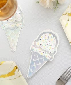 HIER_5470 20 Pack | Cone Beverage Cocktail Napkins, Disposable Paper Napkins - 12