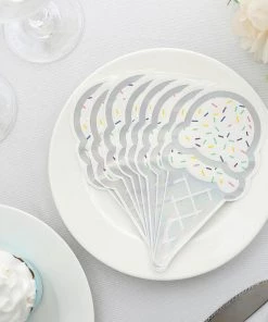 HIER_5470 20 Pack | Cone Beverage Cocktail Napkins, Disposable Paper Napkins - 12