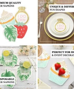 HIER_5470 20 Pack | Leaf Beverage Cocktail Napkins, Disposable Paper Napkins - 12