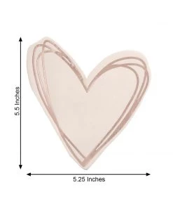 HIER_5470 20 Pack | Heart Beverage Cocktail Napkins, Disposable Paper Napkins - 11