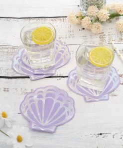 HIER_5470 20 Pack | Shell Beverage Cocktail Napkins, Disposable Paper Napkins - 9"x9"