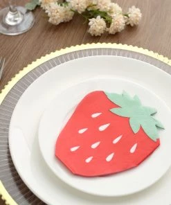 HIER_5470 20 PCS | Strawberry Beverage Cocktail Napkins, Disposable Paper Napkins - 11