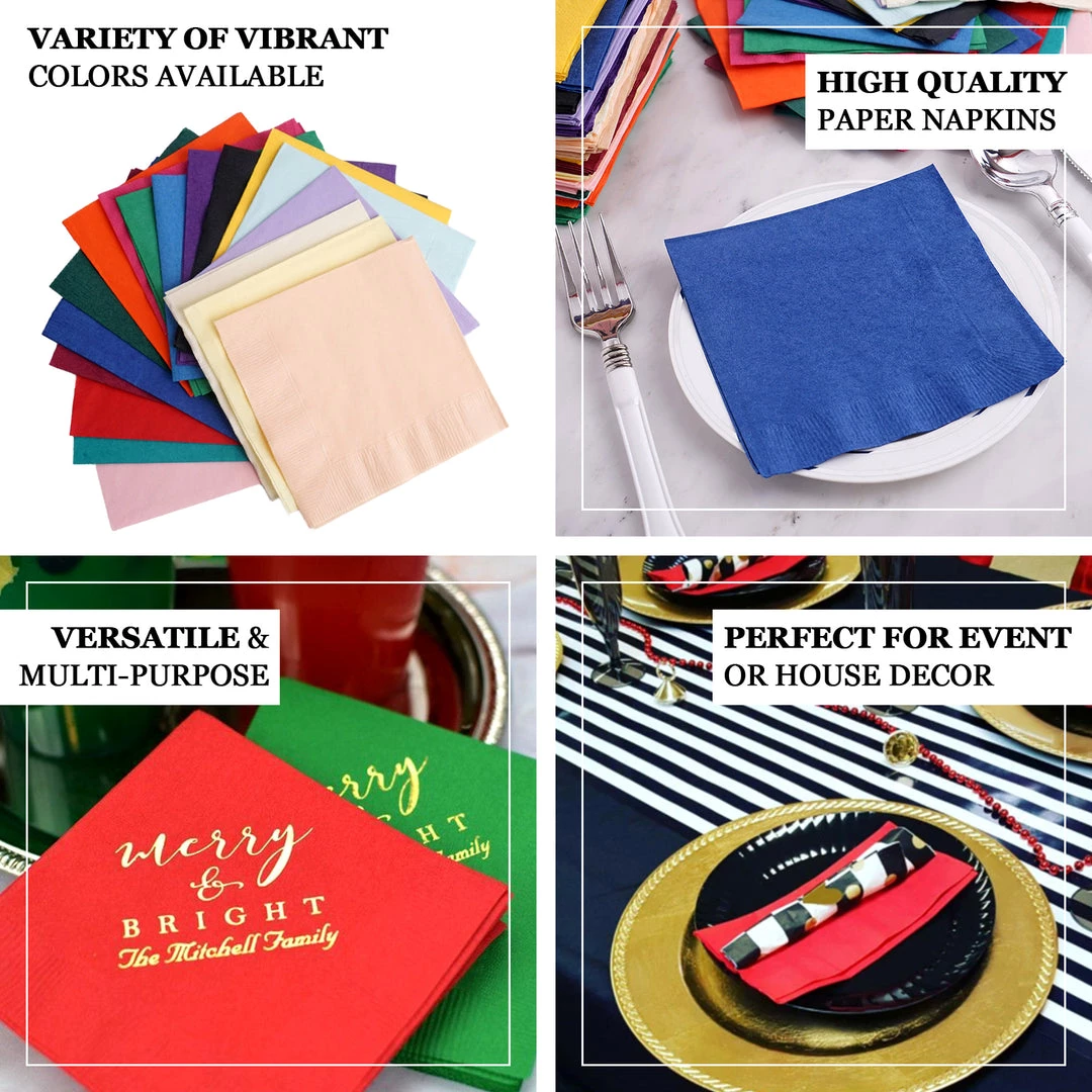 HIER_2210 100 Pack | 10" Square | 2 Ply Cocktail Paper Napkins | Paper Beverage Napkins 4 HIER_2210 100 Pack | 10" Square | 2 Ply Cocktail Paper Napkins | Paper Beverage Napkins