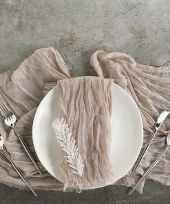 HIER_2210 5 Pack | Beige Gauze Cheesecloth Cotton Dinner Napkins | 24"x19" Linen Napkins 17 HIER_2210 5 Pack | Beige Gauze Cheesecloth Cotton Dinner Napkins | 24