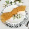 HIER_2210 5 Pack | Mustard Yellow Gauze Cheesecloth Cotton Dinner Napkins | 24"x19"