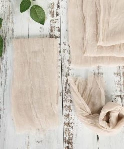 HIER_2210 5 Pack | Cream Gauze Cheesecloth Cotton Dinner Napkins | 24