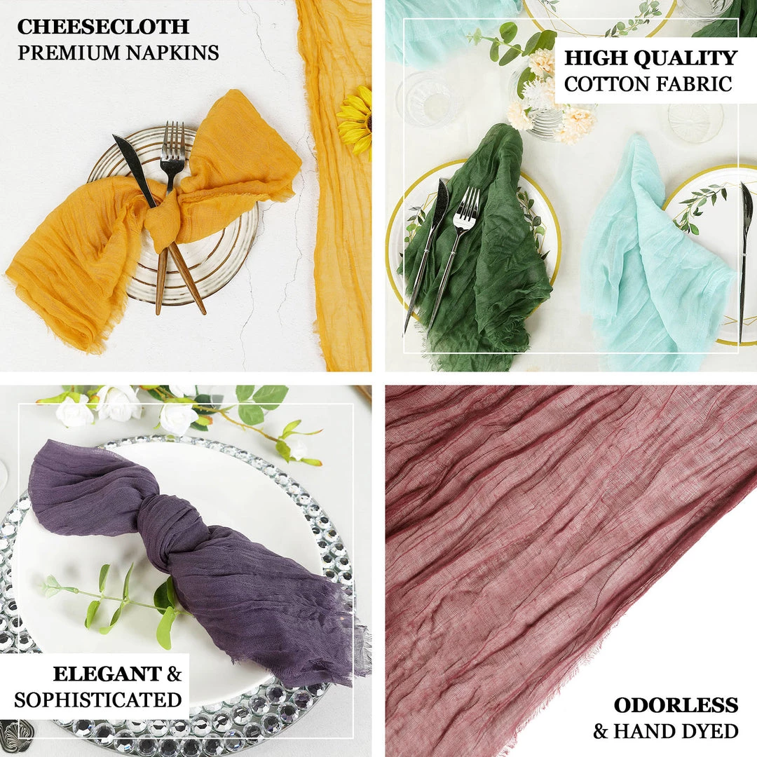 HIER_2210 Linen Napkins 5 Pack | Mauve/Cinnamon Rose Gauze Cheesecloth Cotton Dinner Napkins | 24"x19" 4 HIER_2210 Linen Napkins 5 Pack | Mauve/Cinnamon Rose Gauze Cheesecloth Cotton Dinner Napkins | 24"x19"