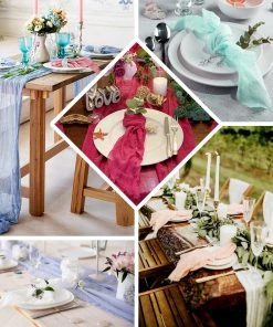 HIER_2210 5 Pack | Silver Gauze Cheesecloth Cotton Dinner Napkins | 24