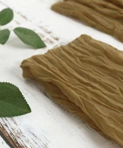 HIER_2210 5 Pack | Gold Gauze Cheesecloth Cotton Dinner Napkins | 24