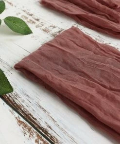 HIER_2210 Linen Napkins 5 Pack | Mauve/Cinnamon Rose Gauze Cheesecloth Cotton Dinner Napkins | 24"x19" 18 HIER_2210 Linen Napkins 5 Pack | Mauve/Cinnamon Rose Gauze Cheesecloth Cotton Dinner Napkins | 24