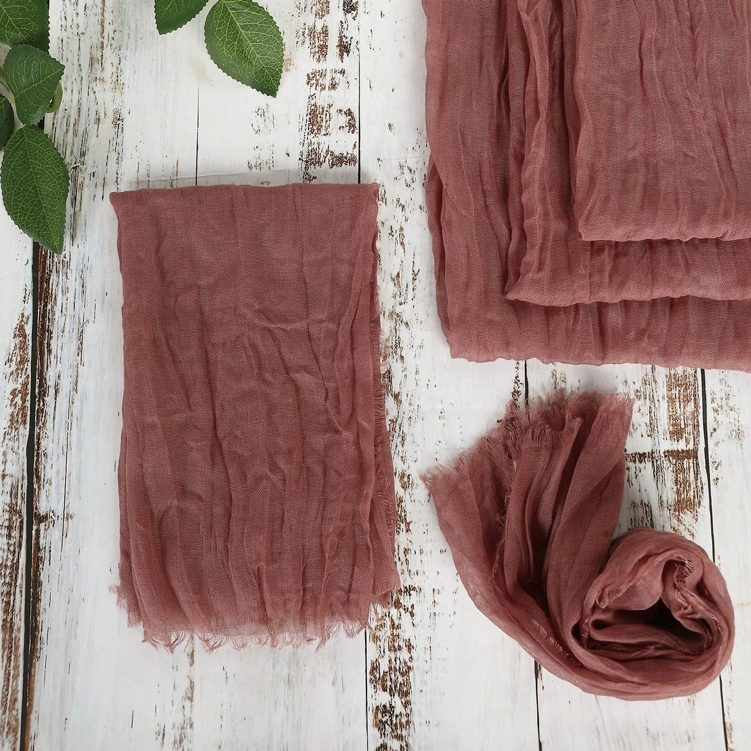HIER_2210 Linen Napkins 5 Pack | Mauve/Cinnamon Rose Gauze Cheesecloth Cotton Dinner Napkins | 24"x19" 9 HIER_2210 Linen Napkins 5 Pack | Mauve/Cinnamon Rose Gauze Cheesecloth Cotton Dinner Napkins | 24"x19"