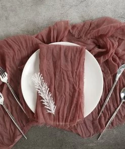 HIER_2210 Linen Napkins 5 Pack | Mauve/Cinnamon Rose Gauze Cheesecloth Cotton Dinner Napkins | 24"x19" 17 HIER_2210 Linen Napkins 5 Pack | Mauve/Cinnamon Rose Gauze Cheesecloth Cotton Dinner Napkins | 24