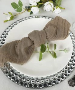 HIER_2210 5 Pack | Natural Gauze Cheesecloth Cotton Dinner Napkins | 24"x19"