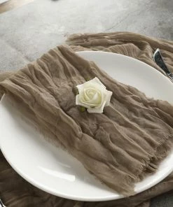 HIER_2210 5 Pack | Natural Gauze Cheesecloth Cotton Dinner Napkins | 24"x19"