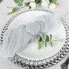 HIER_2210 5 Pack | Silver Gauze Cheesecloth Cotton Dinner Napkins | 24"x19"