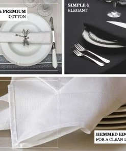 HIER_2210 5 Pack | Ivory Commercial Grade 100% Cotton Cloth Dinner Napkins | 20