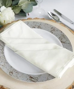 HIER_2210 5 Pack | Ivory Commercial Grade 100% Cotton Cloth Dinner Napkins | 20"x20''