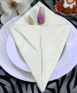 HIER_2210 5 Pack | Ivory Commercial Grade 100% Cotton Cloth Dinner Napkins | 20