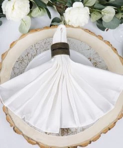 HIER_2210 5 Pack | White Commercial Grade 100% Cotton Cloth Dinner Napkins | 20"x20''