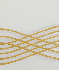 HIER_5470 20 Pack | Gold Foil White Airlaid Soft Linen-Feel Paper Dinner Napkins, Disposable Hand Towels - Wave Linen Napkins