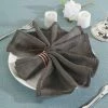 HIER_2210 Linen Napkins 5 Pack | Charcoal Gray Slubby Textured Cloth Dinner Napkins, Wrinkle Resistant Linen | 20"x20"