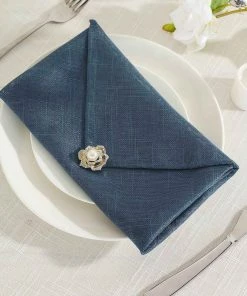 HIER_2210 5 Pack | Blue Slubby Textured Cloth Dinner Napkins, Wrinkle Resistant Linen | 20"x20" 21 HIER_2210 5 Pack | Blue Slubby Textured Cloth Dinner Napkins, Wrinkle Resistant Linen | 20