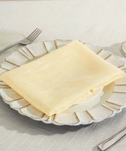 HIER_2210 Linen Napkins 5 Pack | Ivory Slubby Textured Cloth Dinner Napkins, Wrinkle Resistant Linen | 20