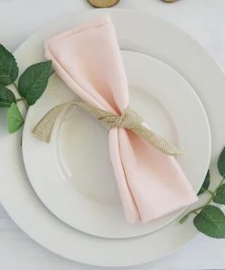 HIER_2210 5 Pack | Blush/Rose Gold Seamless Cloth Dinner Napkins, Wrinkle Resistant Linen | 17