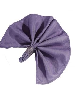 HIER_2210 Linen Napkins 5 Pack | Violet Amethyst Seamless Cloth Dinner Napkins, Wrinkle Resistant Linen | 17