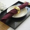 HIER_2210 5 Pack | Burgundy Seamless Cloth Dinner Napkins, Wrinkle Resistant Linen | 17"x17"