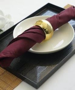 HIER_2210 5 Pack | Burgundy Seamless Cloth Dinner Napkins, Wrinkle Resistant Linen | 17"x17"