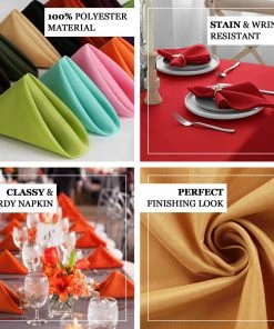 HIER_2210 5 Pack | Terracotta Seamless Cloth Dinner Napkins, Wrinkle Resistant Linen | 17