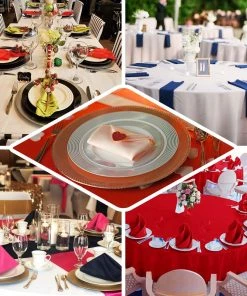 HIER_2210 5 Pack | Terracotta Seamless Cloth Dinner Napkins, Wrinkle Resistant Linen | 17