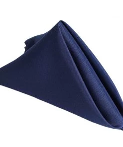 HIER_2210 5 Pack | Navy Blue Seamless Cloth Dinner Napkins, Wrinkle Resistant Linen | 17