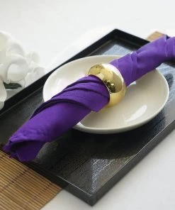 HIER_2210 Linen Napkins 5 Pack | Purple Seamless Cloth Dinner Napkins, Wrinkle Resistant Linen | 17"x17"