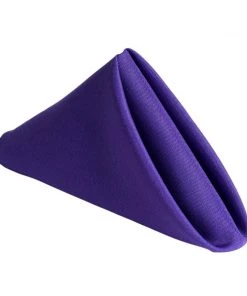 HIER_2210 Linen Napkins 5 Pack | Purple Seamless Cloth Dinner Napkins, Wrinkle Resistant Linen | 17