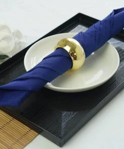 HIER_2210 5 Pack | Royal Blue Seamless Cloth Dinner Napkins, Wrinkle Resistant Linen | 17"x17"