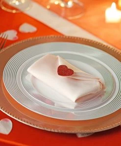 HIER_2210 5 Pack | Blush/Rose Gold Seamless Cloth Dinner Napkins, Wrinkle Resistant Linen | 17