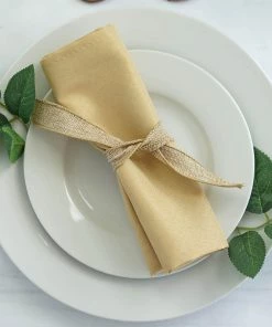 HIER_2210 5 Pack | Champagne Seamless Cloth Dinner Napkins, Reusable Linen | 20"x20" 13 HIER_2210 5 Pack | Champagne Seamless Cloth Dinner Napkins, Reusable Linen | 20