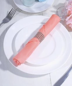 HIER_2210 5 Pack | Coral Seamless Cloth Dinner Napkins, Reusable Linen | 20"x20" Linen Napkins