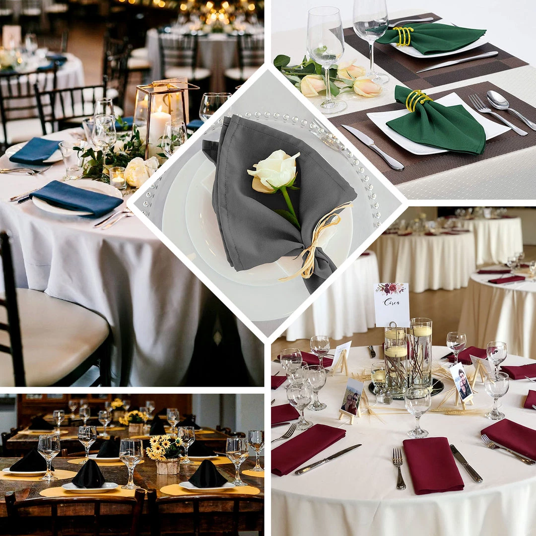 HIER_2210 5 Pack | Burgundy Seamless Cloth Dinner Napkins, Reusable Linen | 20"x20" 5 HIER_2210 5 Pack | Burgundy Seamless Cloth Dinner Napkins, Reusable Linen | 20"x20"