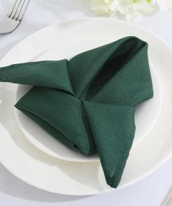 HIER_2210 5 Pack | Hunter Emerald Green Seamless Cloth Dinner Napkins, Reusable Linen | 20